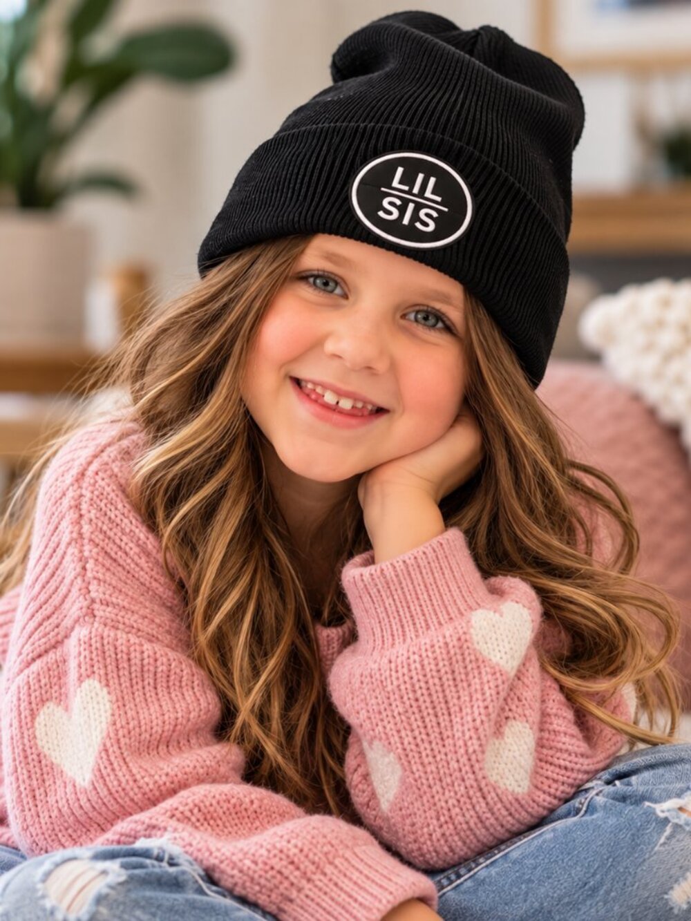 NWT LIL SIS: Winterlace Family Matching Beanie Kids/Baby Hat NWT Black - LIL SIS